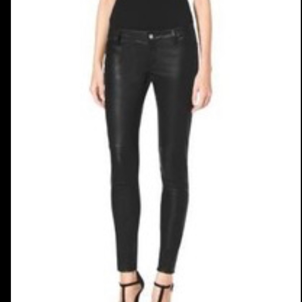 Michael Kors black leather pants